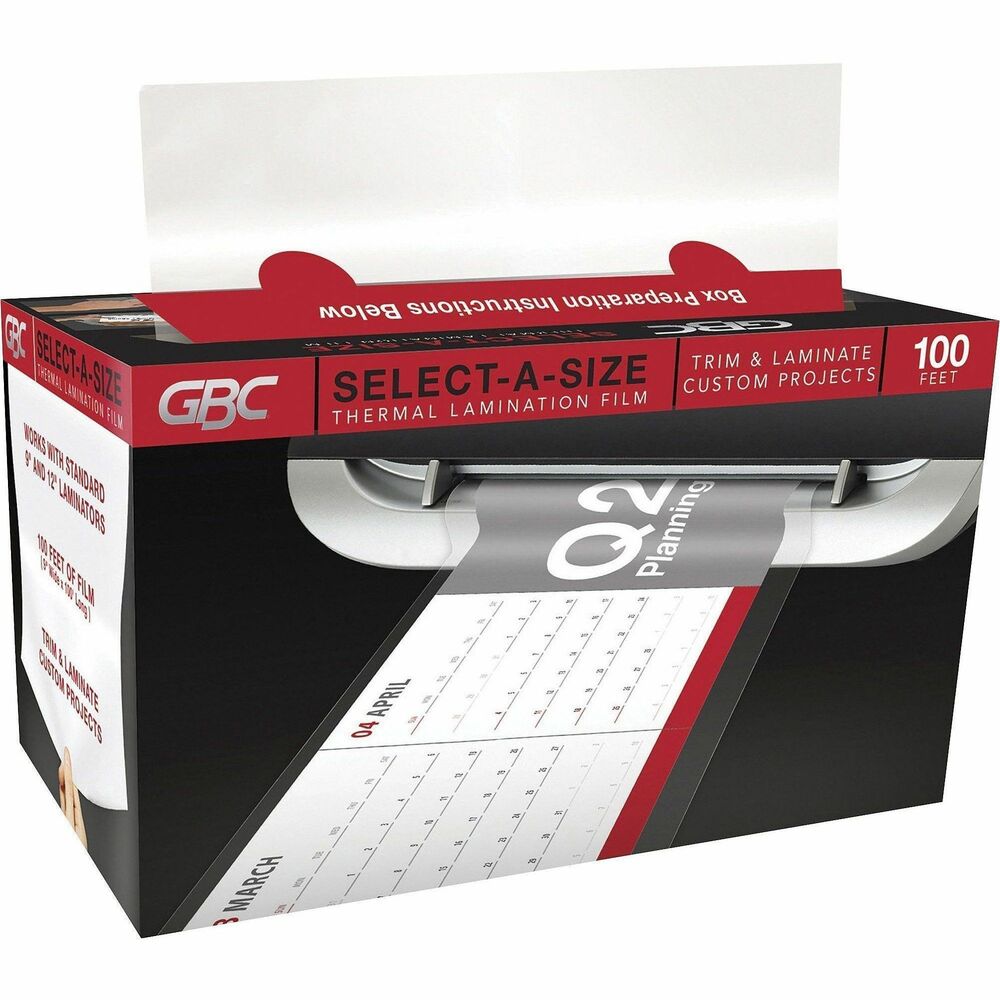 GBC39069 - Laminating roll features a select-a-size format that lets you choose the exact amount you need to laminate a variety of items with different lengths. Simply use the included trimmer to cut the amount of film you need to create a pouch that fits the task at hand. Crystal-clear, thermal lamination pouch results in a glossy finish for excellent clarity. The 3mm thickness offers flexible lamination results. Lamination roll is sealed on one edge so it's easy to insert and align materials into the pouch for consistent results. A carrier with instructions is also included to help guide the unsealed edge of the pouch when inserting it into a laminator. Lamination roll is perfect for protecting banners, signs, ID badges, educational items, training materials and more. Roll is compatible with most 9" thermal pouch laminating machines.