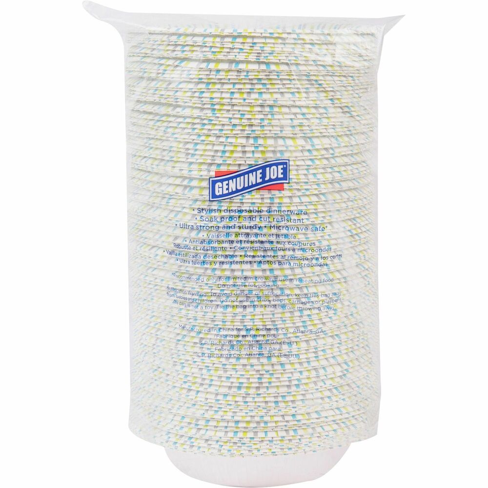 GJO10322 - Paper bowl features a soakproof construction to hold wet foods without leaking through to the table. Its durable material offers excellent rigidity to hold dense foods like steak, potatoes and more. Disposable design allows quick, easy cleanup after each use. Tableware is perfect for company gatherings, special events, parties and more.