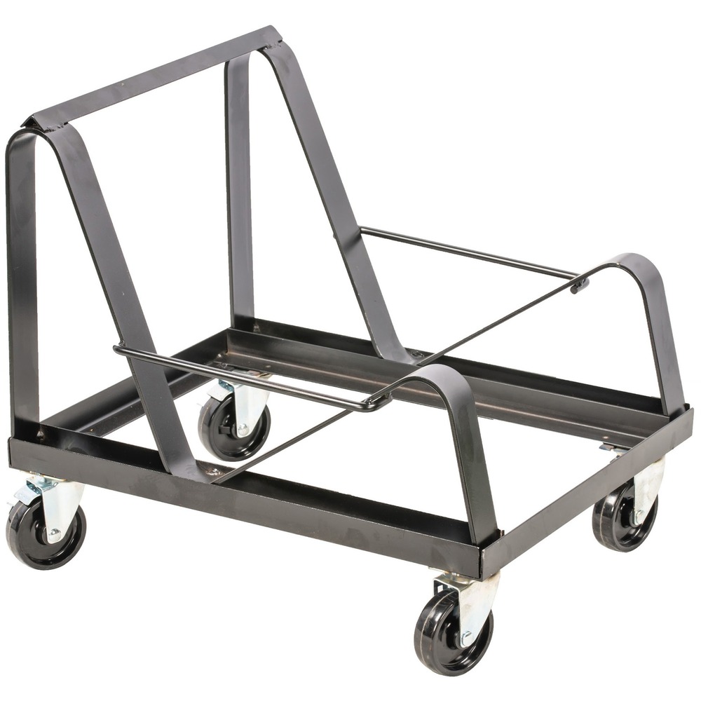 LLR42954 - Steel dolly features smooth-rolling casters that glide over surfaces for easy maneuverability and transportation of chairs. Its efficient design allows chairs to be loaded at an angle to maximize its stacking ability and make a better use of space. The powder-coated steel frame holds up to rigorous, everyday use.