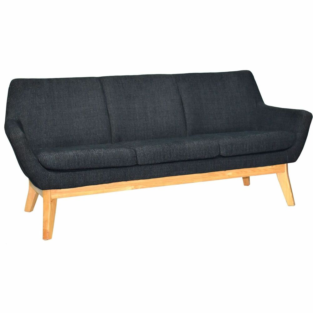 LLR68960 - Upholstered sofa features built-in lumbar support that offers ergonomic support for your lower back to help prevent strain through extended seating. Extra-padded seat and back cushion offer enhanced comfort. Natural wooden legs provide sturdy support while adding to its modern style. Cross bar underneath the seat increase its overall strength for lasting use.