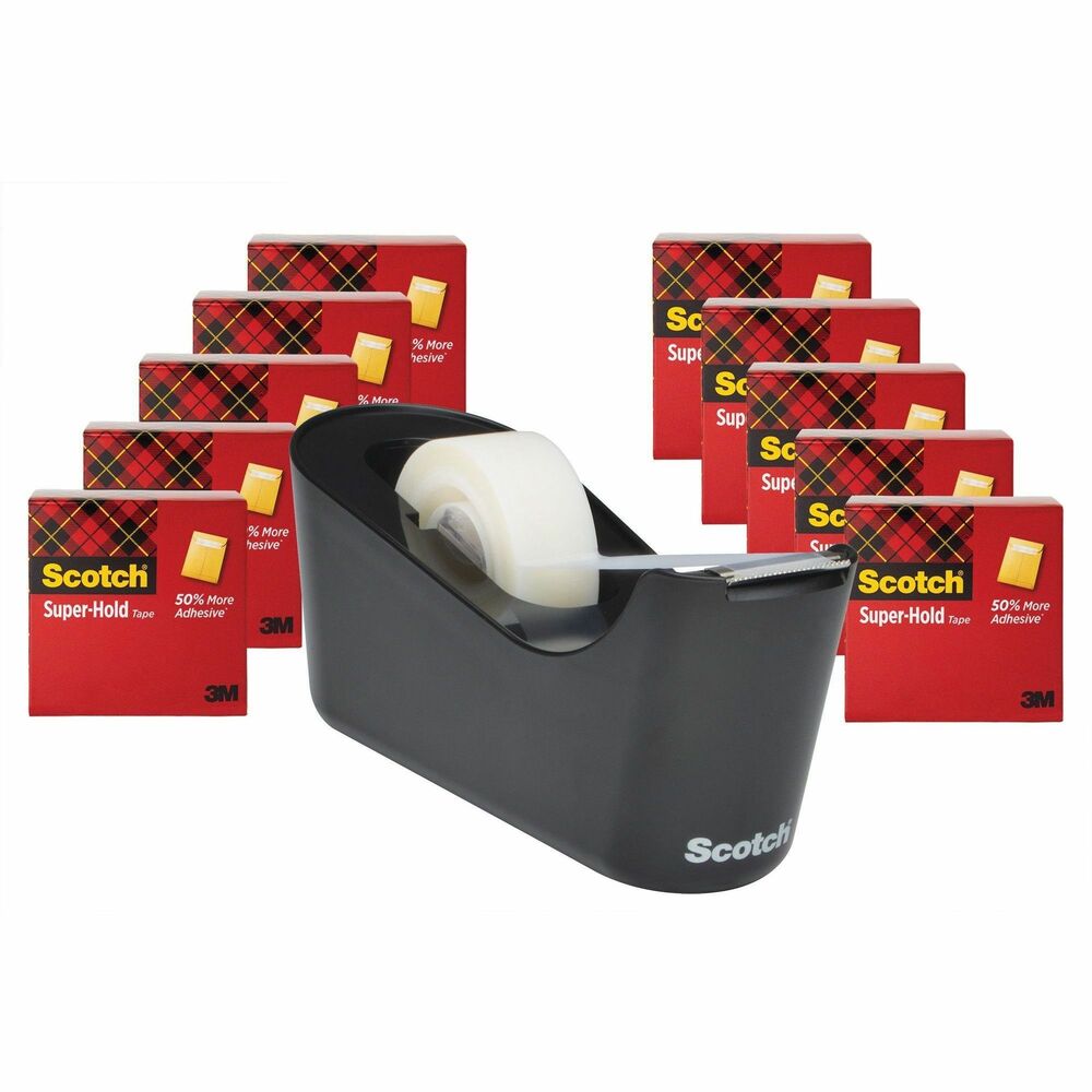 MMM700K10C18BLK - From sealing envelopes to making repairs on the fly, rely on the powerful, moisture-resistant bond of Scotch Super-Hold Tape. It delivers a stronger bond than Scotch's standard transparent tape for your most important jobs. It's strong and durable with 50 percent more adhesive so your items will hold securely. The thicker backing offers durability when a secure, lasting hold is essential. Virtually crystal-clear, this tape holds strong without standing out - perfect for repairs, mounting, crafts and more. Tape is easy to apply with no mess. Included desktop dispenser fits comfortably in your hand and lets your easily unroll and cut to your desired amount. Photo-safe tape is compatible with permanent markers for convenient labeling.