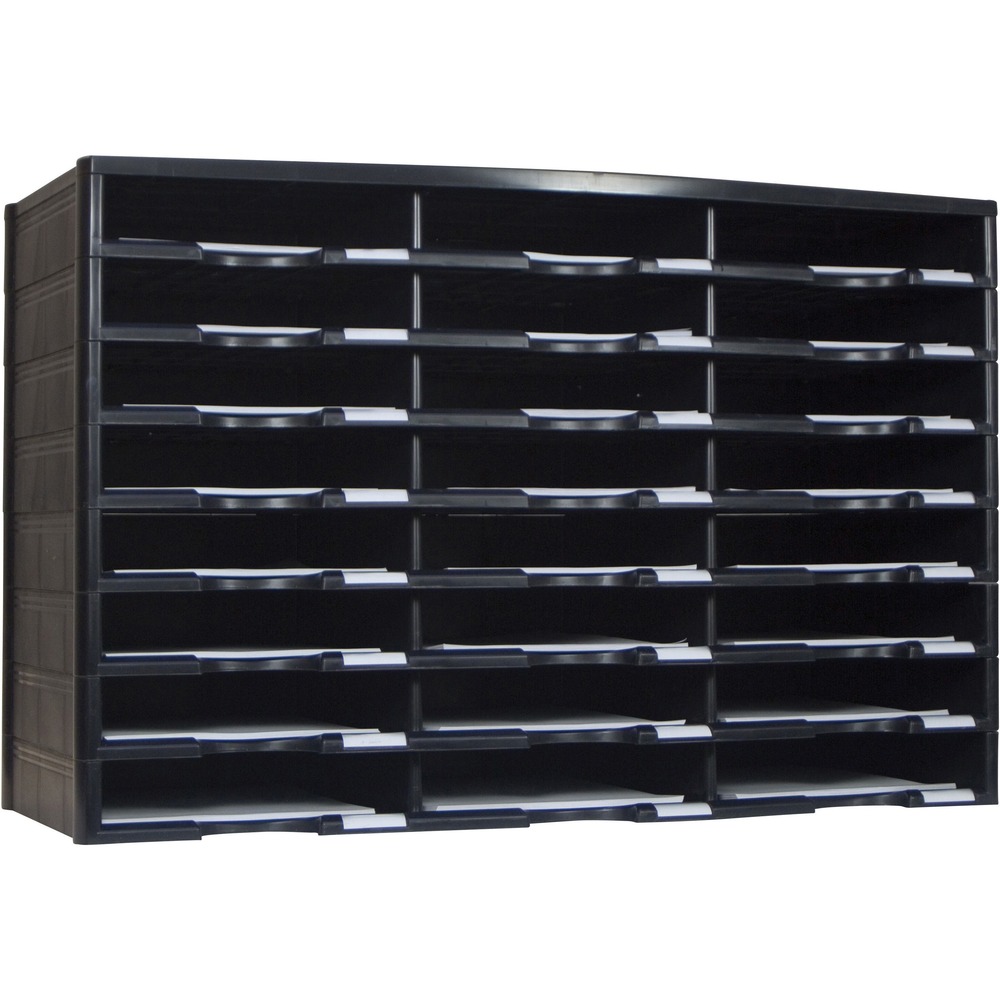 STX61435U01C - Bring order to your clutter with this 24-compartment literature sorter. Its 12,000-sheet capacity gives you a versatile solution to organize your large-scale document storage requirements. Heavy-duty plastic construction will not sag or bow and outlasts cardboard alternatives for long-lasting use for years to come. Integrated label holder on each compartment allows you to customize each space to prevent misfiling. If 24 compartments aren't enough, its stackable design lets you add extra sorters (sold separately) to create up to a 72-compartment unit. Each compartment measures 9-1/2" x 12" and holds up to 5 lb.