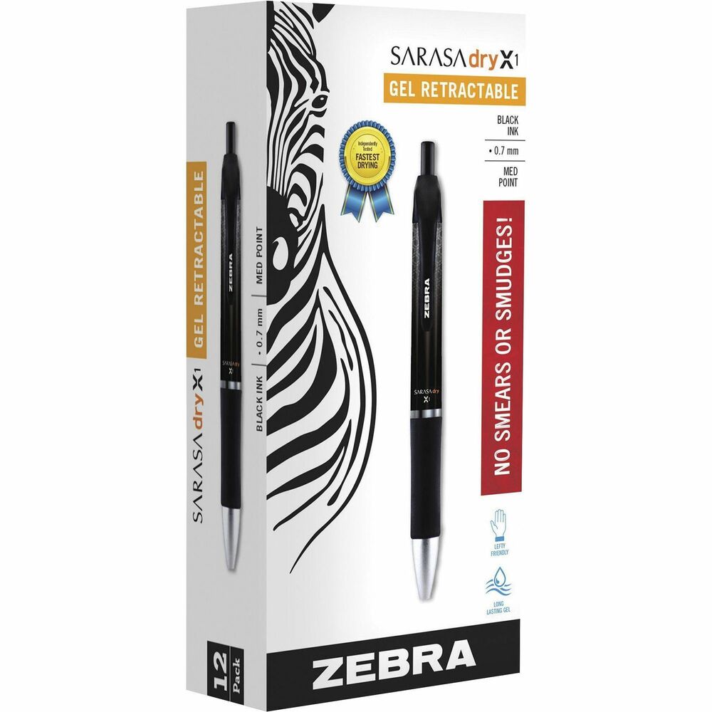 ZEB45610 - Retractable gel pen features Rapid Dry Ink technology that dries in seconds to prevent your writing from smearing or smudging. Wide barrel size provides a more comfortable grip to minimize fatigue during extended periods of writing. Handy clip attaches securely to a variety of locations to keep this pen within quick reach. Retractable pen is perfect for avid writers, business professionals, lefties and more.