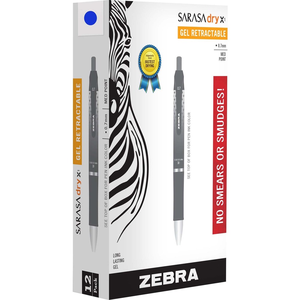 ZEB45620 - Retractable gel pen features Rapid Dry Ink technology that dries in seconds to prevent your writing from smearing or smudging. Wide barrel size provides a more comfortable grip to minimize fatigue during extended periods of writing. Handy clip attaches securely to a variety of locations to keep this pen within quick reach. Retractable pen is perfect for avid writers, business professionals, lefties and more.