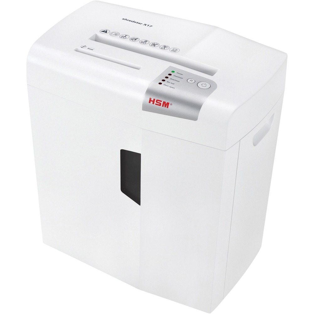 HSM1030133 - The epitome of function meets affordability, the shredstar X17 provides quiet and powerful data security. Simple-to-use features come in a convenient design. It is ideal for personal/home office use. Shredder powers through 17 sheets of paper, creating 407 cross-cut/confetti-cut particles per page and dropping them into a 6.9 gallon bin. Monitor the fill level through the inspection window. The separate CD cutting unit has its own waste container so you don't have to worry about it mixing with the paper. Shredder is also equipped with anti-jam technology, LED indicator to show operating status and light barrier for automatic start/stop. Quiet operation minimizes noise in your office area.