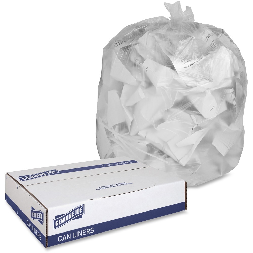 GJO70010PL - Use these Economy High-density Can Liners for light to medium trash and frequently changed trash applications, including breakrooms, paper/plastic recycling bins and restrooms. Ideal for office waste, the can liners are made with high-density resins for superior strength and performance. Translucent design allows easy viewing of contents so the trash bags can also help with pilferage control. Star-bottom construction easily conforms to any size trash can and spreads trash around the bottom of the bag. The star seal, or X-seal, is designed for more even distribution of contents. Bags come in a convenient coreless roll for compact storage and easy dispensing anywhere. Rolls are perforated for easy access. Each 6 micron thick bag holds 7 to 10 gallons of garbage. Bag size is 24" x 24".