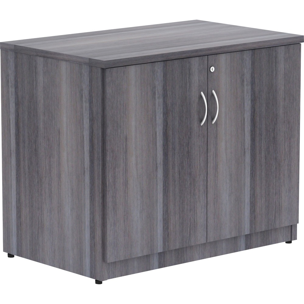 LLR69564 - Two-door storage cabinet is part of the Lorell Essentials Series Laminate Furniture. The Essentials Series offers high-quality laminate construction and a contemporary design. Top, side and adjustable shelf panels are made of 25mm melamine-faced chipboard. Other panels are made of 18mm melamine
