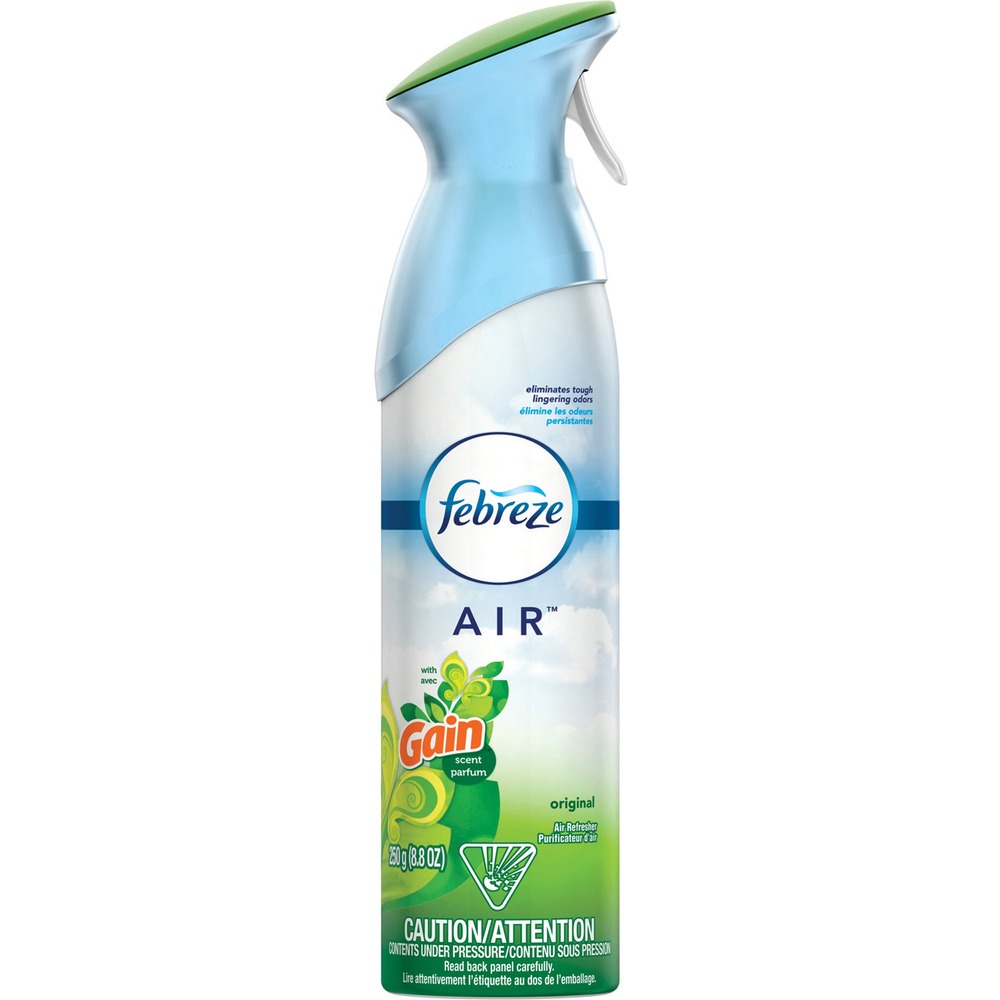 PGC96252 - Air refresher features OdorClear technology that eliminates lingering odors on the spot to leave rooms with nothing but a light, fresh scent. Its special odor neutralizers bind to airborne malodors to reduce and neutralize their pH value for complete freshness. Gain Original scent treats your senses with citrusy freshness and just the right amount of floral notes. Natural propellant delivers a continuous flow of freshness without VOCs for safe use. Air refresher is perfect for clearing away odors from everyday pet and bathroom smells to stubborn smoke and leftover cooking odors.