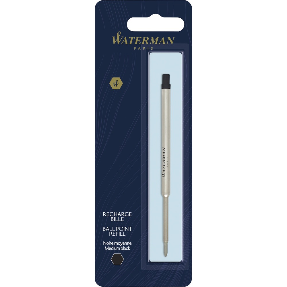 WATS0944480 - Ballpoint pen refill with black ink features high-quality ink that never dries out and works beautifully on most surfaces for consistently flawless results. Medium point creates smooth, solid lines for excellent visibility. Easy-to-use design allows quick replacement for simple operation. Pen refill is designed for Waterman ballpoint pens (sold separately).