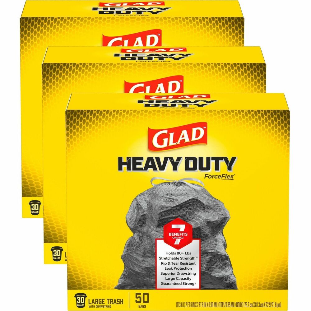 CLO78997PL - Glad ForceFlexPlus Drawstring Bags are designed with Durable Strength that has a reinforced side seam to let you carry the heaviest loads without tearing the bag. The large-capacity bags fit a 30-gallon can and stretch around your trash with the ForceFlexPlus technology to prevent rips and tears. Built with advanced rip and tear protection, the LeakGuard Protection and RipGuard Protection can withstand even the toughest and messiest trash so that what goes in, stays in. Strong, reinforcing drawstring closure grips the can and ensures easy closing and lifting with one quick pull. These garbage bags are perfect for tough jobs throughout your home or office, indoor or outdoor. They are ideal for use in restaurants, offices and other commercial facilities. Take out the trash with Glad reliability and guaranteed stretchable strength.