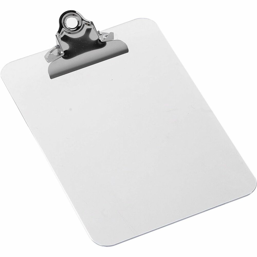 BSN01858 - Clipboard provides a stylish, functional way to write when you're on-the-go and working without the convenience of a desk. Sturdy spring clip secures paper and is made of durable metal. Aligned eyelets on the clip make it easy to hang up and store. One long side is screen-printed in Imperial ruler markings in 1/16" up to 11" for handy measurements. The other side has centimeter markings up to 27 cm. Clipboard is made of durable molded plastic for lasting use.