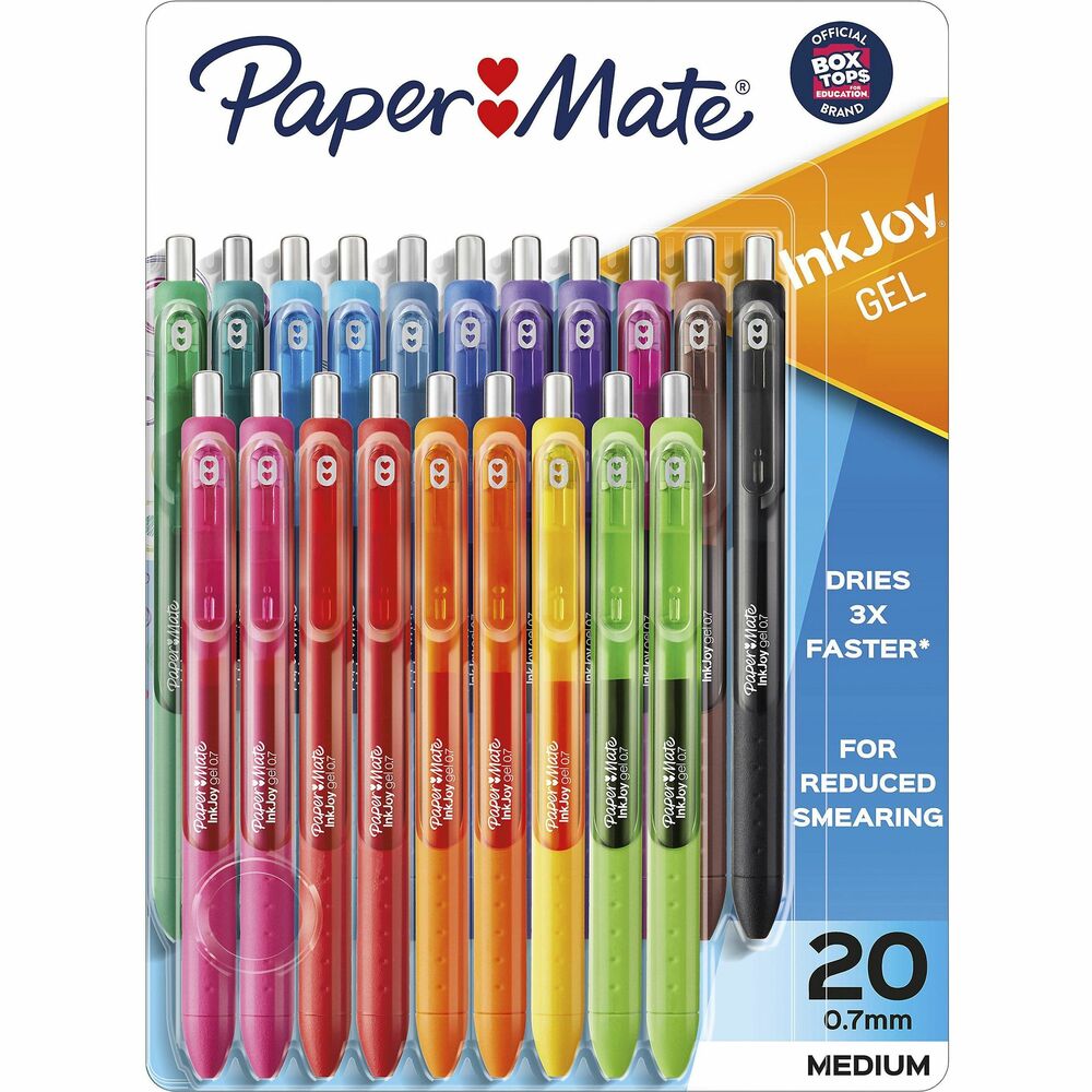 PAP1951718 - Spread joy, not smears, with InkJoy Retractable Gel Pens. Vivid, quick-drying, gel ink reduces smearing and smudges. Brilliant color ensures your writing will be bright and filled with fun. Entire pen is wrapped with an ergonomic comfort grip to keep the joy flowing as fast as your thoughts. 0.7mm medium point spreads ink beautifully. Retract the pen to save precious ink. More from the Manufacturer