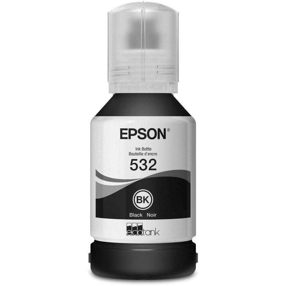 EPST532120S - Exclusive, uniquely keyed, EcoFit ink bottle makes it easy to fill each color tank with Genuine Epson Ink that delivers reliable performance and brilliant results. Epson strongly recommends the use of genuine ink to ensure optimal print quality and performance. Use of non-genuine ink could cause damage not covered under the printer's limited warranty. This standard-capacity bottle of supertank printer ink is designed to fit Epson WorkForce ST-M1000 Monochrome Printer, WorkForce ST-M3000 Monochrome MFP Supertank Printer, EcoTank ET-M1170 Wireless Monochrome All-in-One Supertank Printer, EcoTank ET-M2170 Wireless Monochrome All-in-One Supertank Printer and EcoTank ET-M3170 Wireless Monochrome All-in-One Supertank Printer. It yields approximately 6.000 pages.