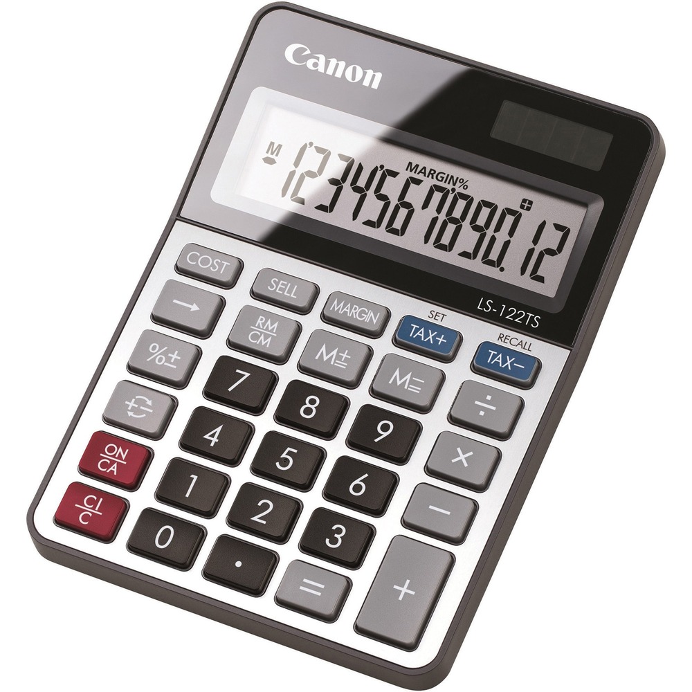 CNMLS122TS - Desktop calculator features a 12-digit LCD that displays clean, crisp numbers to help prevent reading errors. Dual-power operation runs on both solar and battery for reliable performance no matter where you are. Upright, angled display ensures easy viewing while sitting on your desktop for added convenience. Large, sharply defined keys help you quickly work through your calculations and reduce typing errors. Calculator also offers tax calculation, cost-sell margin, sign change and more.
