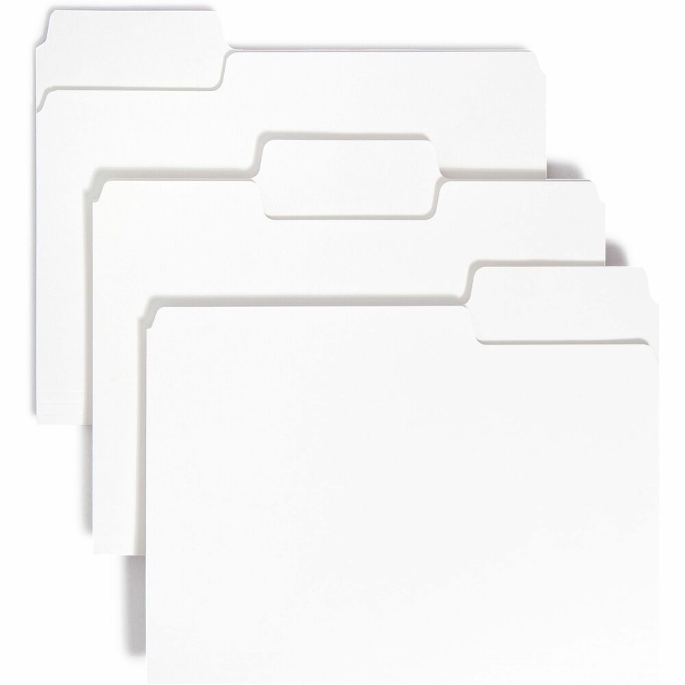 SMD11980 - Find critical files fast with SuperTab file folders. SuperTab folders are designed with 90 percent larger label area than standard folders for improved labeling. Labels are easier to see using larger text or more lines of text. Sturdy, single-ply tabs fit any vertical or lateral filing system. Folders feature 11 point stock, extra-wide 1/3-cut tabs and 7/8" high tabs. Folders are scored for 3/4" expansion.
