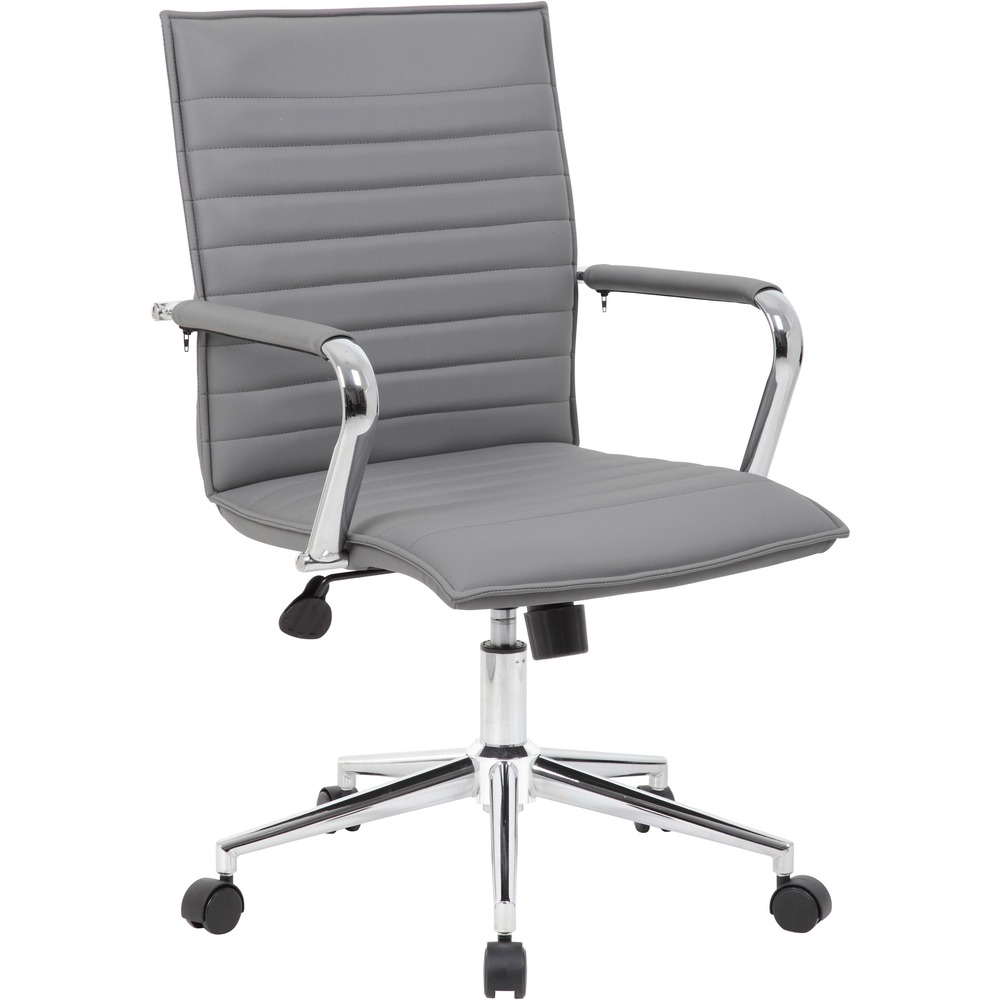 BOPB9533CGY - This hospitality task chair features fixed chrome arms to offer a pop of metallic color that brings any room or office to the next level. Spring tilt mechanism, tilt tension and upright lock offer more ways to adjust the chair to meet your personalized standards of comfort. Pneumatic gas-lift mechanism allows you to quickly adjust your height to accommodate any work area. Chrome base with dual-wheel casters allows the chair to roll smoothly for effortless movements. Task chair is designed to support up to 275 lb.