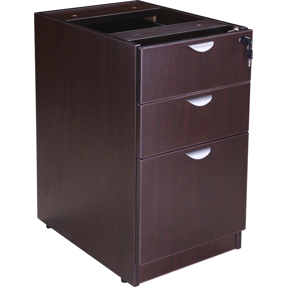 BOPN166MOC - Deluxe Hanging Pedestal features two box drawers and a file cabinet to keep a wide assortment of your supplies and files organized. It is constructed of thermal-fused melamine with 3mm PVC edgebanding to offer excellent durability and scratch-resistance. Sturdy, 150 lb. suspension drawers slide with ease and can withstand long-term use. File drawer can accommodate both letter-size and legal-size filing. Side and corner interchangeable locks keep your possessions safe. This pedestal is compatible with any of the series desk shells, credenzas and returns.