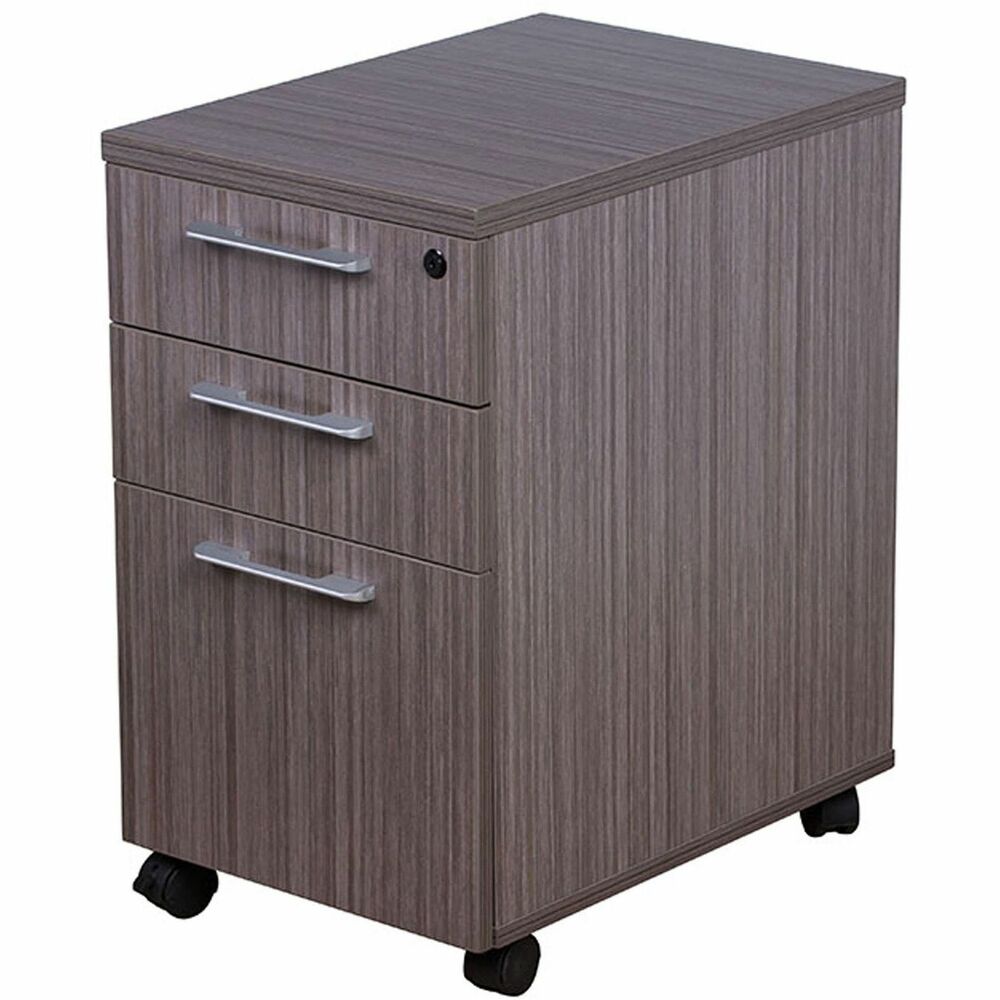 BOPS504 - Mobile pedestal features double-wheel casters that glide smoothly across floors for easy transportation from room to room. Two box drawers and a file drawer keep a wide assortment of your supplies and files organized. Lockable design prevents unwanted access to keep your important files safe. Mobile pedestal is perfect for organizing files, accessories and more.