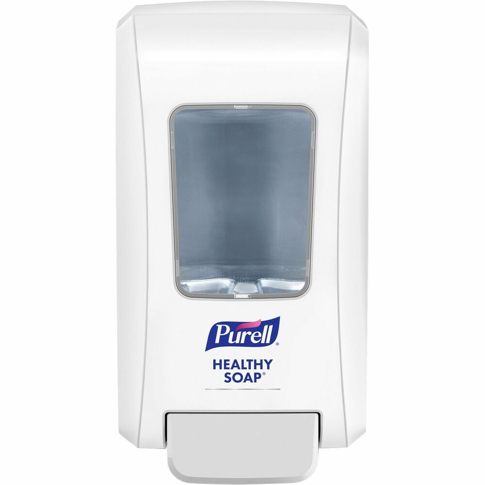 GOJ523006CT - Push-style foam soap dispenser offers a high capacity so the 2000 ml. system needs to be refilled less often. Large sight window makes it easy to check refill level. Soap dispenser uses PURELL FMX-20 2000 ml. Healthy Soap refills. Collapsible, Sanitary PET refill bottle (sold separately) features a removable collar for easy recycling. Lock or Not technology can convert the dispenser to a locking system. With one-handed push operation, it is ADA-compliant. Dispenser is made of durable, ABS plastic with rugged, polycarbonate view windows. Mount it to your wall with adhesive tape or screws (not included). Multiple hole pattern allows use of existing wall holes.