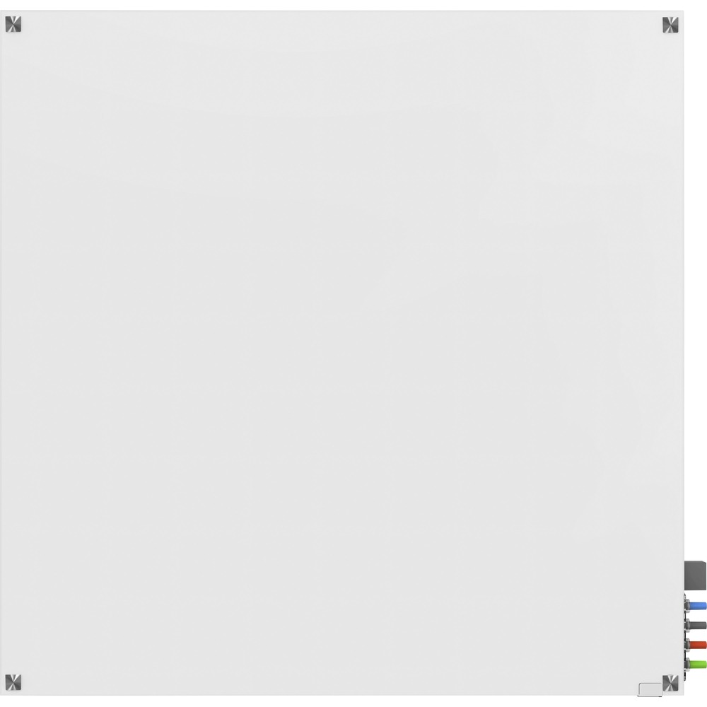 GHEHMYSM44WH - Harmony Glass Dry Erase Board offers a unique, long-lasting alternative to the traditional whiteboard. The 1/4" thick tempered glass is made from recycled glass, sand and steel and thermally treated for strength and safety. Nonporous glass board doesn't absorb ink, meaning the dry-erase surface won't stain or ghost over time. Squared corners complement the shape of the board. Edges are polished flat. Predrilled mounting holes and 1" squared standoffs allow the board to float 1-1/4" off the wall without a frame. Custom color and clean look are the perfect addition to a modern office or conference room. Whiteboard includes four markers and an eraser. Board's hideaway, clear acrylic holder eliminates clutter and provides the perfect spot to store accessories.
