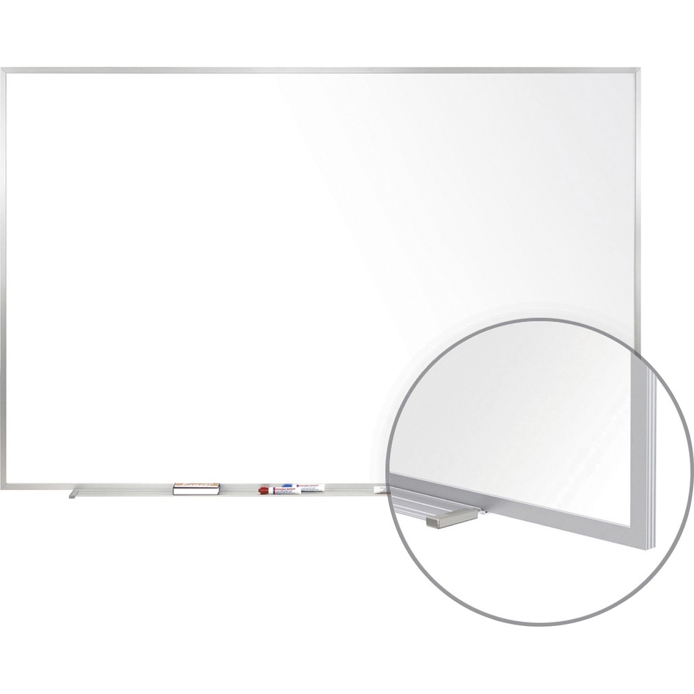 GHEM1454 - Offering a superior writing surface and unsurpassed durability, M1 Porcelain Magnetic Whiteboard with a 28-gauge, porcelain-on-steel surface is mounted to a 3/8" thick backing for added strength. Durable, porcelain-enameled surface keeps the dry-erase board from scratching or denting, even when installed in high-traffic schools and offices. Wear-resistant surface does not absorb ink, eliminating staining and ghosting that would otherwise result from repeated use. Easy-to-wipe board requires less cleaning, achieving a long-lasting, bright-white surface without the hassle. Board features a sleek, satin aluminum frame with an accessory tray and protective endcaps. SmartPak tray minimizes clutter and keeps items within reach.