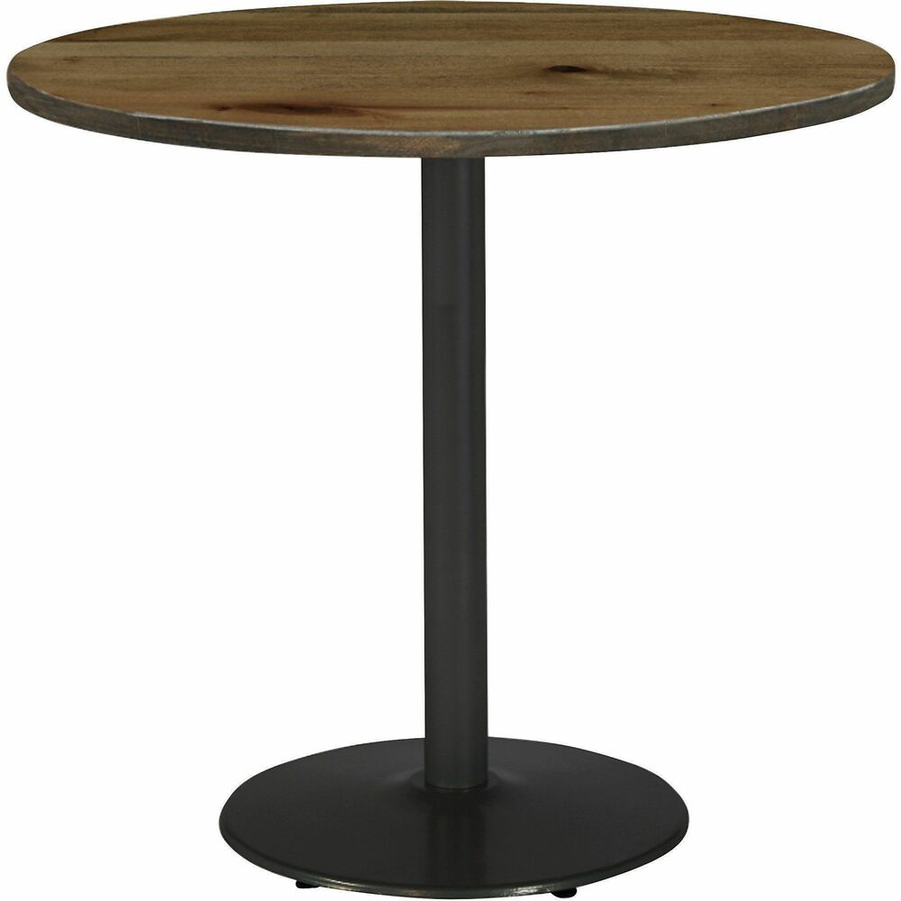 KFI42R922BK38LN - Pedestal Table features a thick, high-pressure laminate top that's durable and wipes down easily for quick cleanings. Round top has an attractive edge that won't crack or peel to maintain a sleek style for years to come. Solid steel, round base has leveling glides to prevent the table from wobbling on uneven floors. Easy-to-build design allows you to quickly put this table together to ensure proper assembly. Bar height is perfect for sitting or standing positions.