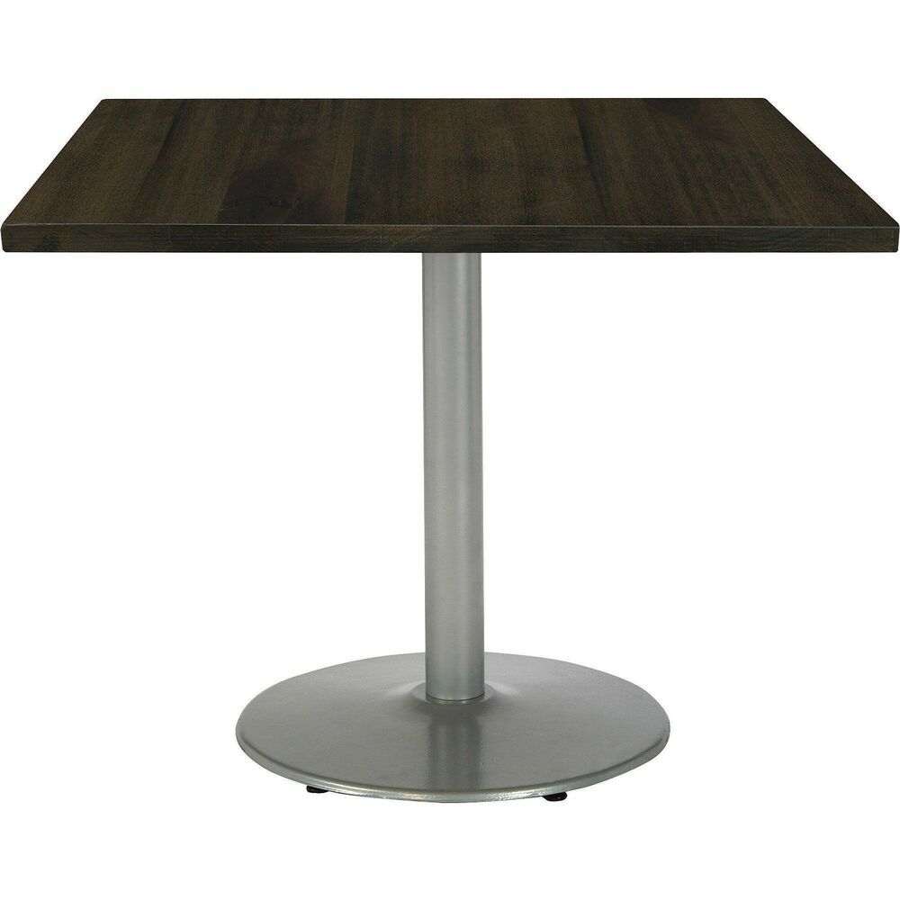 KFI30S917SL38LE - Pedestal Table features a thick, high-pressure laminate top that's durable and wipes down easily for quick cleanings. Square top has an attractive edge that won't crack or peel to maintain a sleek style for years to come. Solid steel, round base has leveling glides to prevent the table from wobbling on uneven floors. Easy-to-build design allows you to quickly put this table together to ensure proper assembly. Bar height is perfect for sitting or standing positions.