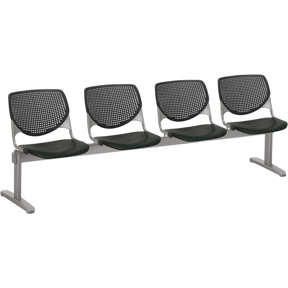 KFI2300BEAM4P10 - Kool Beam Chair combines enhanced circulation and airflow with an attractive design for the ultimate seating combination. Polypropylene material creates sturdy durability. Radius conforms to your back for maximum comfort. Aluminum alloy sides increase back support. Silver, powder-coated, steel frame with T-shaped legs provides optimal support and longevity. Beam design features four seats. Unique beam-style elevates any space with an interesting, eye-drawing look.