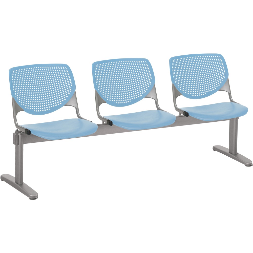 KFI2300BEAM3P35 - Kool Beam Chair combines enhanced circulation and airflow with an attractive design for the ultimate seating combination. Polypropylene material creates sturdy durability. Radius conforms to your back for maximum comfort. Aluminum alloy sides increase back support. Silver, powder-coated, steel frame with T-shaped legs provides optimal support and longevity. Beam design features three seats. Unique beam-style elevates any space with an interesting, eye-drawing look.