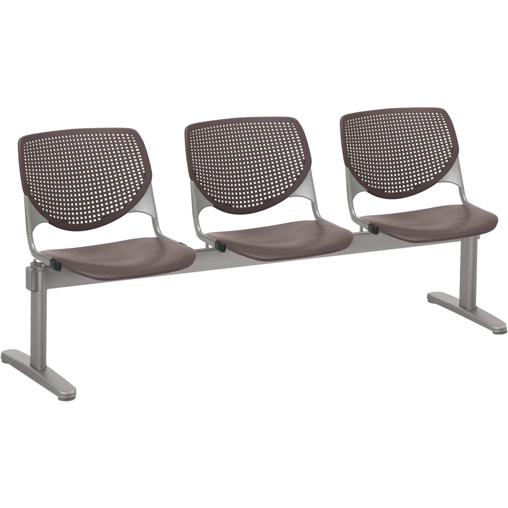 KFI2300BEAM3P18 - Kool Beam Chair combines enhanced circulation and airflow with an attractive design for the ultimate seating combination. Polypropylene material creates sturdy durability. Radius conforms to your back for maximum comfort. Aluminum alloy sides increase back support. Silver, powder-coated, steel frame with T-shaped legs provides optimal support and longevity. Beam design features three seats. Unique beam-style elevates any space with an interesting, eye-drawing look.