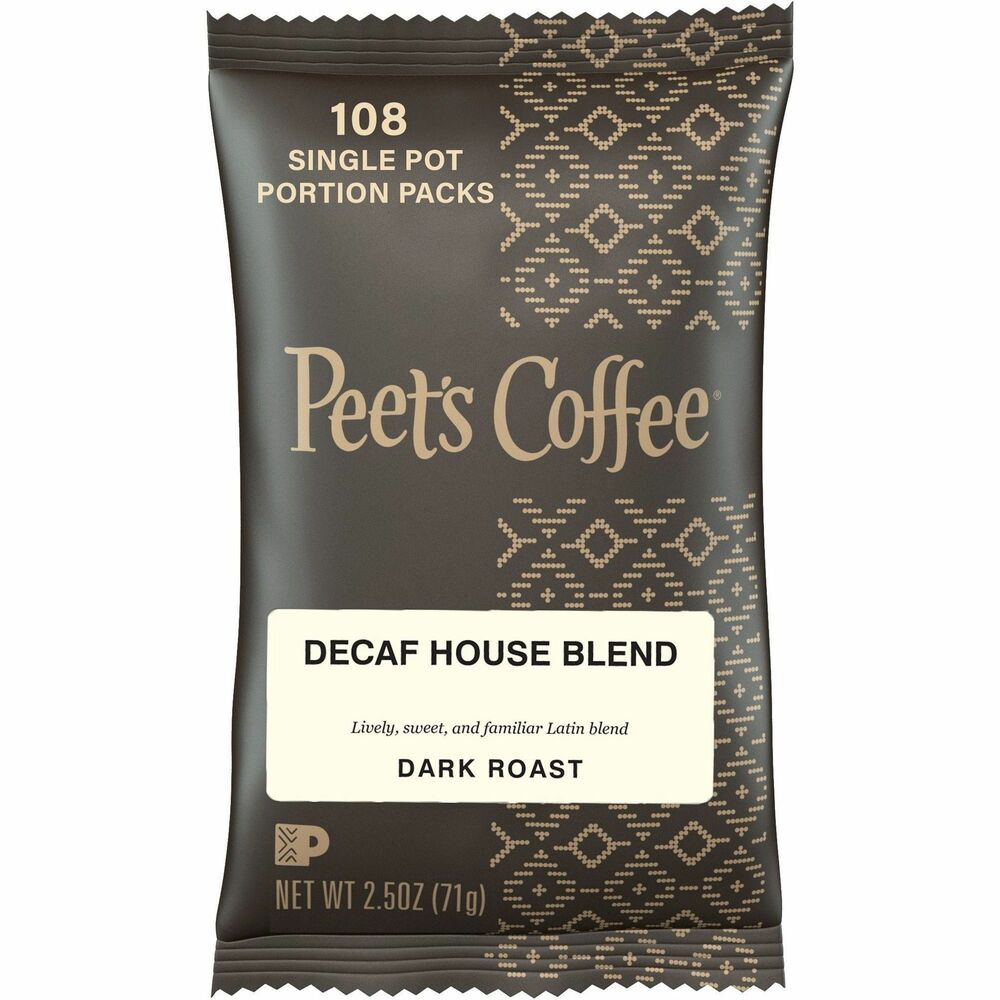 PEE504913 - Decaf House Blend Coffee features carefully selected, choice beans to brew a quality cup that's uniquely rich and approachable. High-quality beans are deep-roasted by hand in small batches to impart the most flavor and aroma. Bright, balanced flavors and medium body deliver an incredibly crisp finish. Tightly sealed packaging ensures your coffee stays fresh until opened.