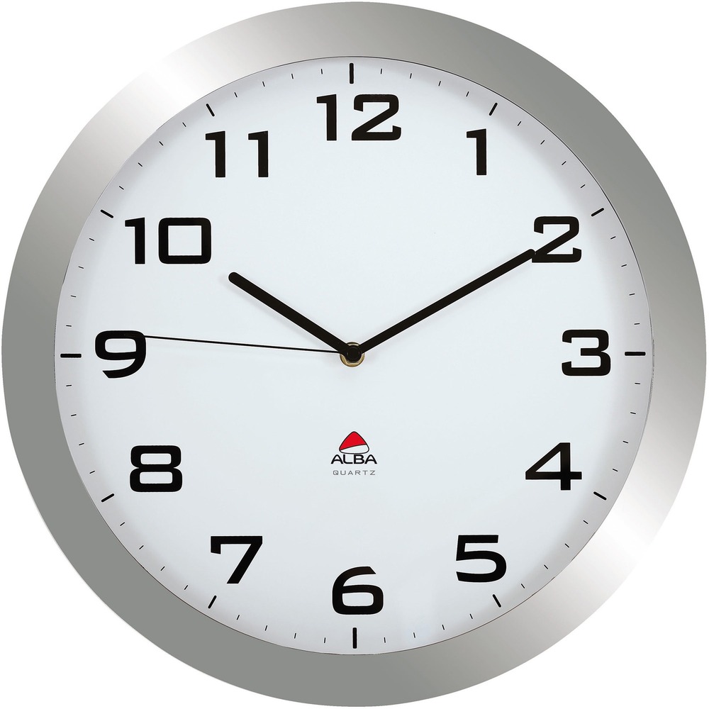 ABAHORISSIMOM - Silent Wall Clock features high-precision, quartz movement for precise reading of the time to the nearest second. The nearly 1" high black numbers arranged on a white background provide good visibility. Dial is made of ABS plastic, and the lens is in glass. Clock runs on two AA batteries.