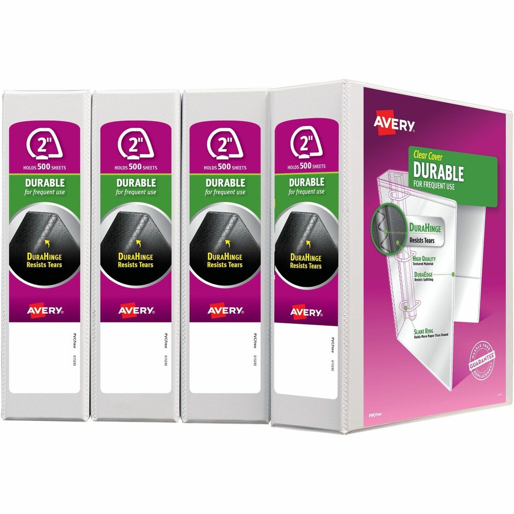 AVE17577 - Keep lecture notes, procedures and homework assignments organized with this Durable View Binder. The sturdy construction is ideal for frequent referencing. DuraHinge design is stronger, lasts longer and resists tearing. The DuraEdge feature makes the sides and top more pliable to resist splitting. Deep-texture film offers a smoother finish and features a linen pattern for high-quality look and feel. Interior pockets help you organize and secure loose papers. Wide front and back binder panels fully cover standard dividers and sheet protectors. Customize your cover with free online templates and designs. More from the Manufacturer