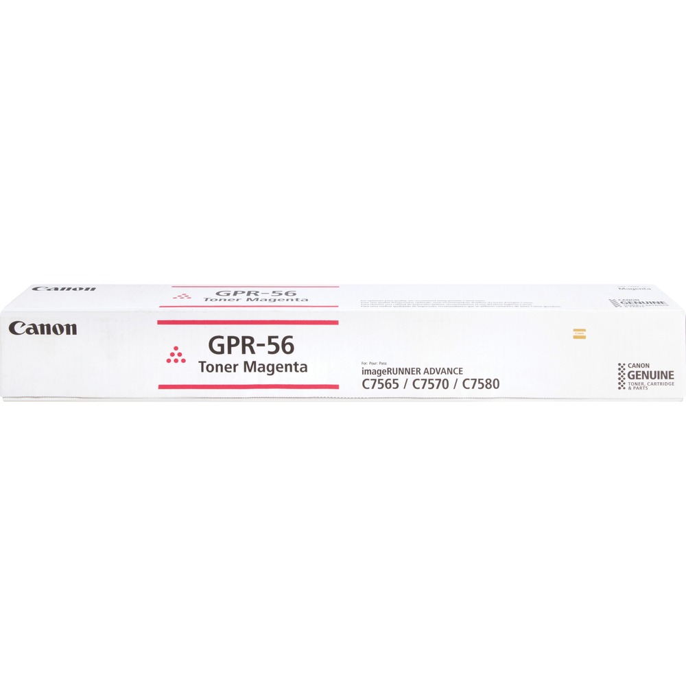CNM1000C003 - GPR-56 toner bottle is designed for use with Canon imageRunner Advance C7580, C7580i, C7570, C7570i, C7565 and C7565i. Consistent performance meets high-quality output. Easy-to-install cartridge saves time and boosts productivity. Bottle cartridge yields approximately 66,500 pages.