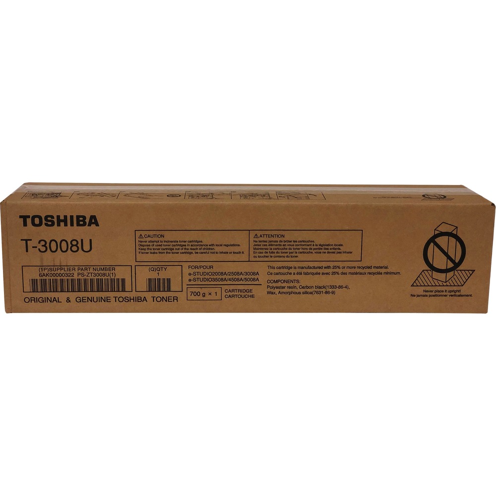 TOST3008U - Toner cartridge is designed for use with Toshiba 2008A, 2508A, 3008A, 4508A and 5008A to bring out the best results. It is ideal for busy offices. Cartridge delivers proven quality. Easy-to-install cartridge yields approximately 43,900 pages.
