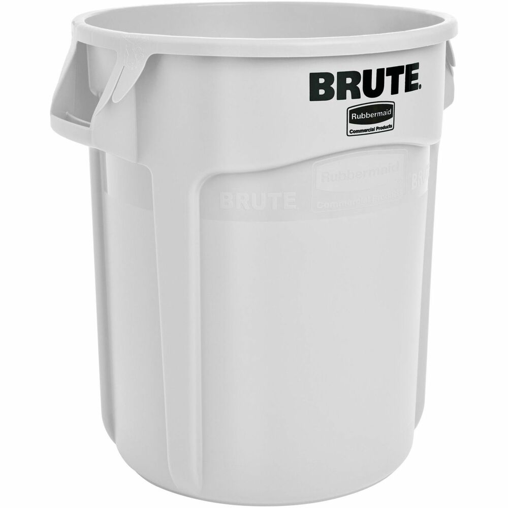 Rubbermaid Commercial Brute 10-Gallon Vented Container - 10 gal Capacity - Round - Tear Resistant, Reinforced, UV Coated, Damage Resistant, Warp Resistant, Handle, Warp Resistant, Damage Resistant, Crack Resistant, Handle - 17.3" Height x 15.6" Diameter -