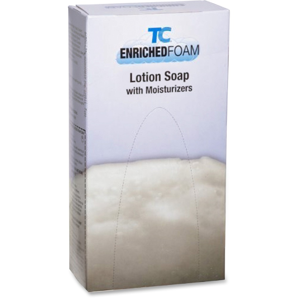RCP450019 - Part of Rubbermaid Commercial's TC Enriched Foam System, this foam hand soap with moisturizers delivers up to 2,000 handwashes in Rubbermaid Commercial Manual Foam Dispensers 1853755, 450017 and 450034. Rich, luxurious foam cleanser delights customers while helping to reduce costly waste. The hypoallergenic formula is enriched with skin conditioners and is great for sensitive skin. Hygienically sealed refill eliminates potential contamination. It also includes a new pump to prevent mess, clogs and leaks.