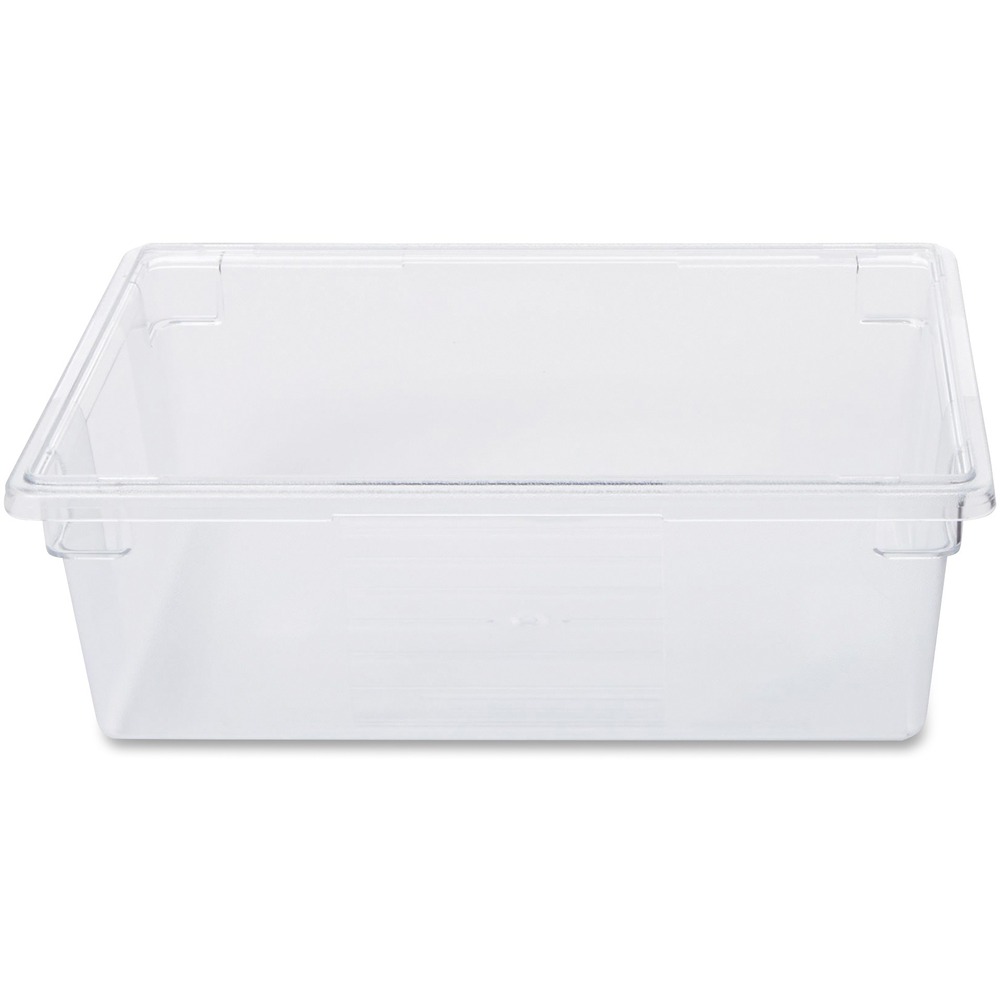 RCP3300CLE - Organize your kitchen with this durable Food/Tote Box that is stackable, nestable and easy to clean. Food/tote box can reduce food spoilage costs. Date control panels on the clear box and lids (sold separately) allow easier inventory control to maintain safe food-handling practices. Labeling encourages proper food rotation. Box holds up to 12-1/2 gallons and accepts tight-fitting, snap-on lids to keep food fresh. Temperature range is from negative 50 degrees to 212 degrees Fahrenheit. Dishwasher-safe, freezer-safe box assists in complying with HACCP guidelines. It is made of FDA-compliant materials. Clear, break-resistant polycarbonate provides visibility, durability and stain-resistance. It is certified to NSF Std. No. 2 for safe food contact. Box stacks with other Rubbermaid Commercial Food/Tote Boxes and stays put with an interlocking ridge system.