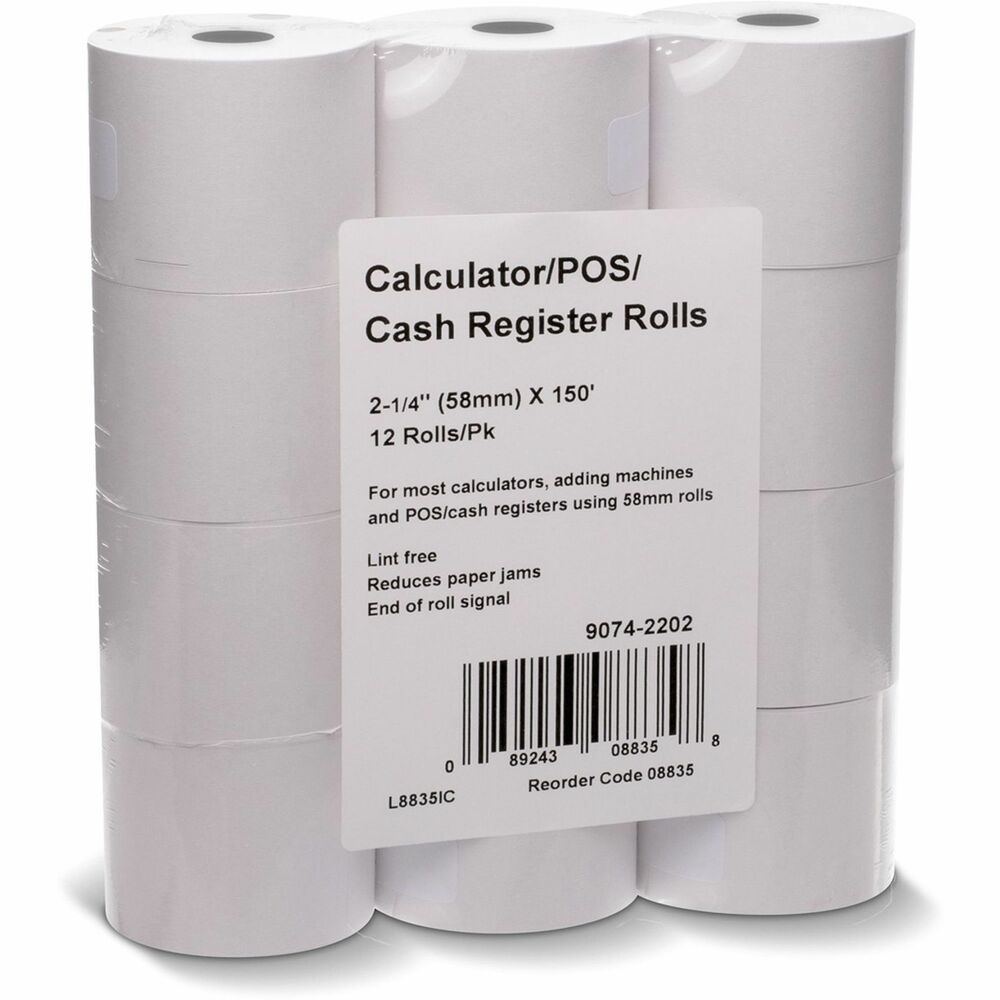 ICX90742202 - Dependable paper roll features a blended bond construction and produces crisp, clear print results. End-of-roll indicator conveniently lets you know when it's almost time to replace the roll to prevent unexpected runout. Easy-to-install design allows simple roll replacement to save you valuable time when changing your depleted roll.