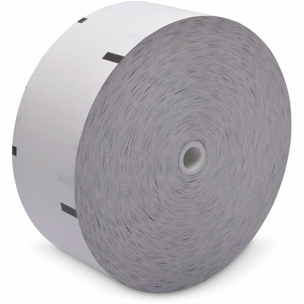 ICX90930002 - Receipt rolls with Sensemark (coated side in) work efficiently with your machine printhead to provide crisp, clear, black images. High-quality rolls deliver crisp, clear black images in automated teller machines. They are made to OEM specifications using only papers that have passed the rigorous, IBM testing process. They are manufactured sustainably, BPA-free and using recycled cores.