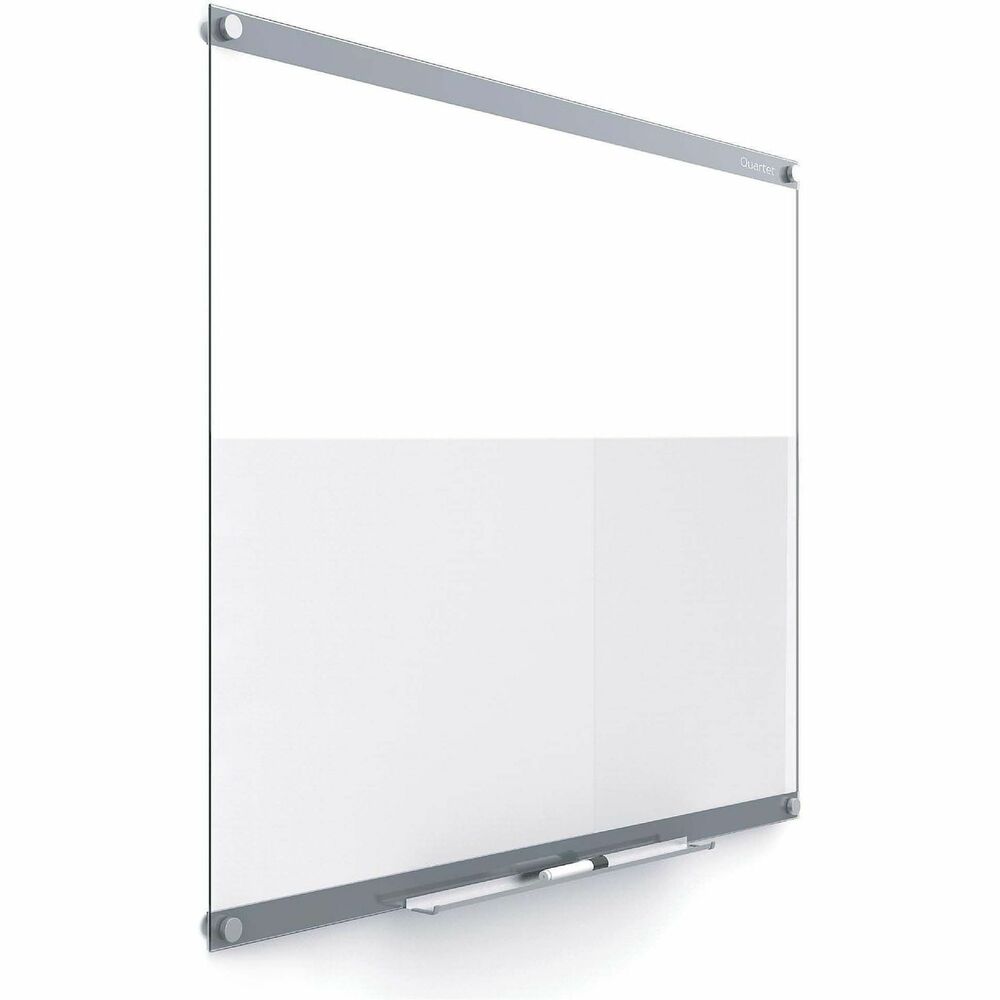 QRTGI3624 - Dry-erase board features a customizable design that allows you to insert and display any printout so you can write over it without having to write directly on it. Sleek, frameless style appears to float on the wall to create a unique focal point in your space. Exceptional erasability means a spotless board with no distracting streaks, stains or ghosting. Non-absorbent glass surface cleans easily so you can write, erase and rewrite on a clean surface every time. Steel-backed surface allows you to instantly display items with a magnet or attach magnetic accessories. Pass-through mounting hardware allows you to install this 36" x 24" board vertically or horizontally to accommodate any space.