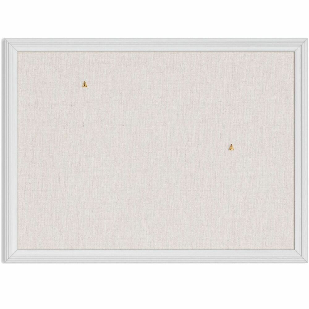 UBR3264U0001 - Elevate your office or home decor with this statement-making, Linen Bulletin Board that effortlessly combines personality with productivity. Fashionable, functional bulletin board features a modern, white, wood-style frame and an elevated, linen surface that add a touch of sophistication to any home, classroom or office. Pin and display important notes, messages, pictures, memos, calendars, menus, reminders and more. Dense backing keeps the surface pristine by hiding pushpin holes, ensuring a clean, flawless surface even after repeated use. Hassle-free mounting hardware and instructions allow easy installation vertically or horizontally. Actual measurements of the board surface are 23" wide x 17" high.