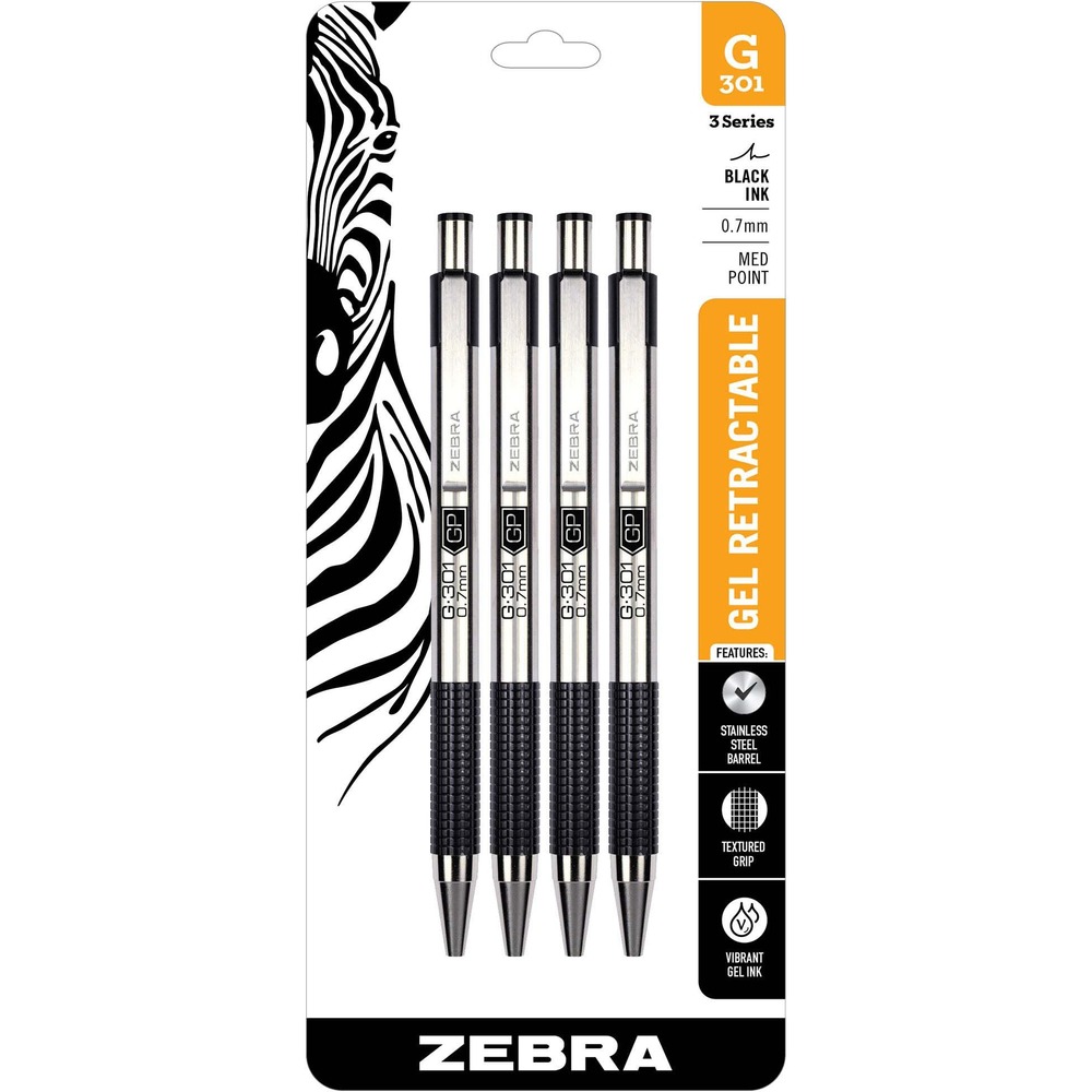 ZEB41314 - Retractable gel pen features Rapid Dry Ink technology that dries in less than a second to prevent your writing from smearing or smudging. 0.7mm tip produces smooth, skip-free lines for consistent laydown. Rugged metal barrel is weighted to provide enhanced writing comfort. Handy clip attaches securely to a variety of locations to keep this pen within quick reach. Easy-to-use design allows you to quickly refill the pen with the included refills. Gel pen is perfect for avid writers, business professionals, lefties and more.