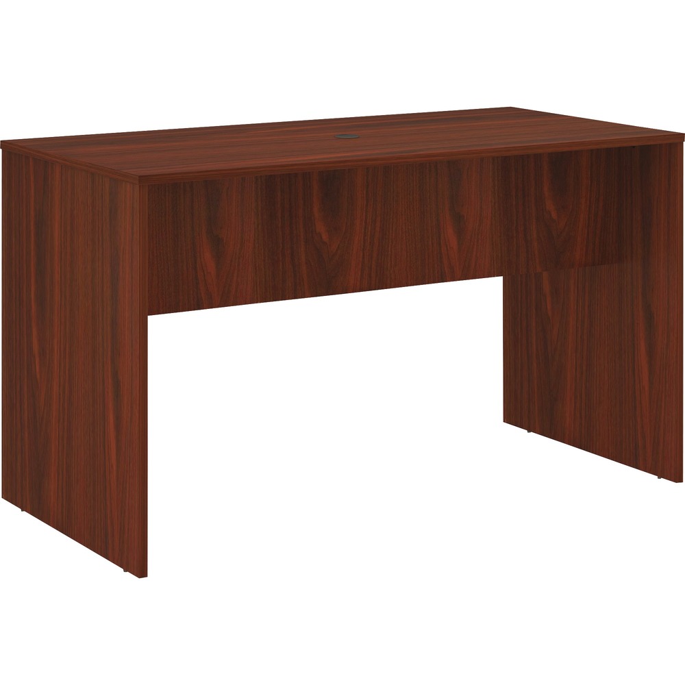 LLR69661 - Standing-height table is designed for use with Lorell Essentials Series Wood Laminate Furniture that offers high-quality laminate construction and a contemporary design. Ideal for a small meeting area in executive offices or a standing-height worksurface, this table features a Mahogany laminate surface and 3mm PVC edgebanding. It also includes two 2" cross panels for stability.