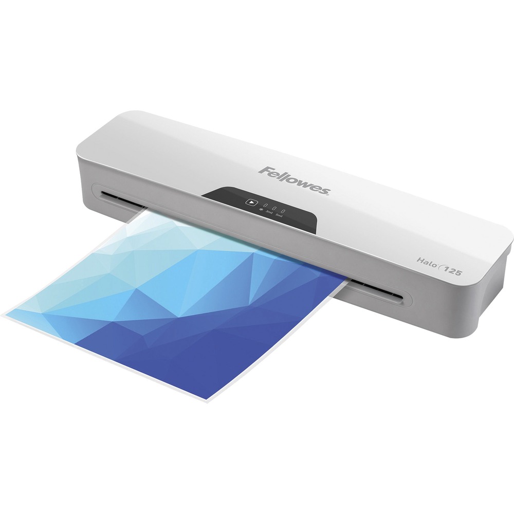 FEL5753101 - Personal laminator features InstaHeat technology that provides a rapid, one-minute warm-up to help you quickly get started on your tasks. The convenient release lever allows you to easily re-center or remove pouches. Automatic shutoff minimizes wasteful energy consumption and prevents the unit from overheating. Laminator with an included laminating pouch starter kit is designed for hot and cold lamination of 3mm or 5mm pouches up to 12-1/2". More from the Manufacturer