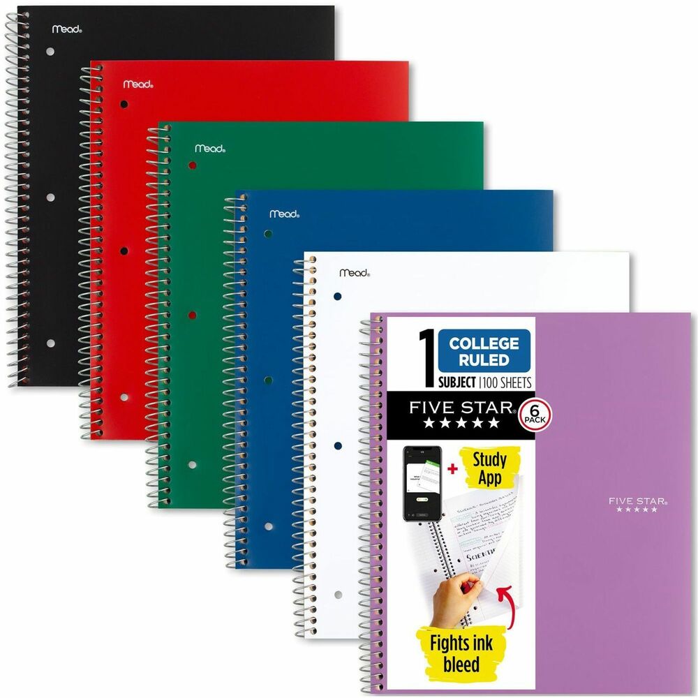 MEA38052 - One-subject, wire-bound notebook features durable, water-resistant covers to keep your notes protected all year long. College-ruled, high-quality paper resists ink bleed to help keep your writing legible. Neat sheet pages are perforated for clean, consistent removal. Spiral lock wire prevents the coil from snagging onto your clothing or backpack. Reinforced storage pocket help prevent tears and offers convenient storage for your loose papers.