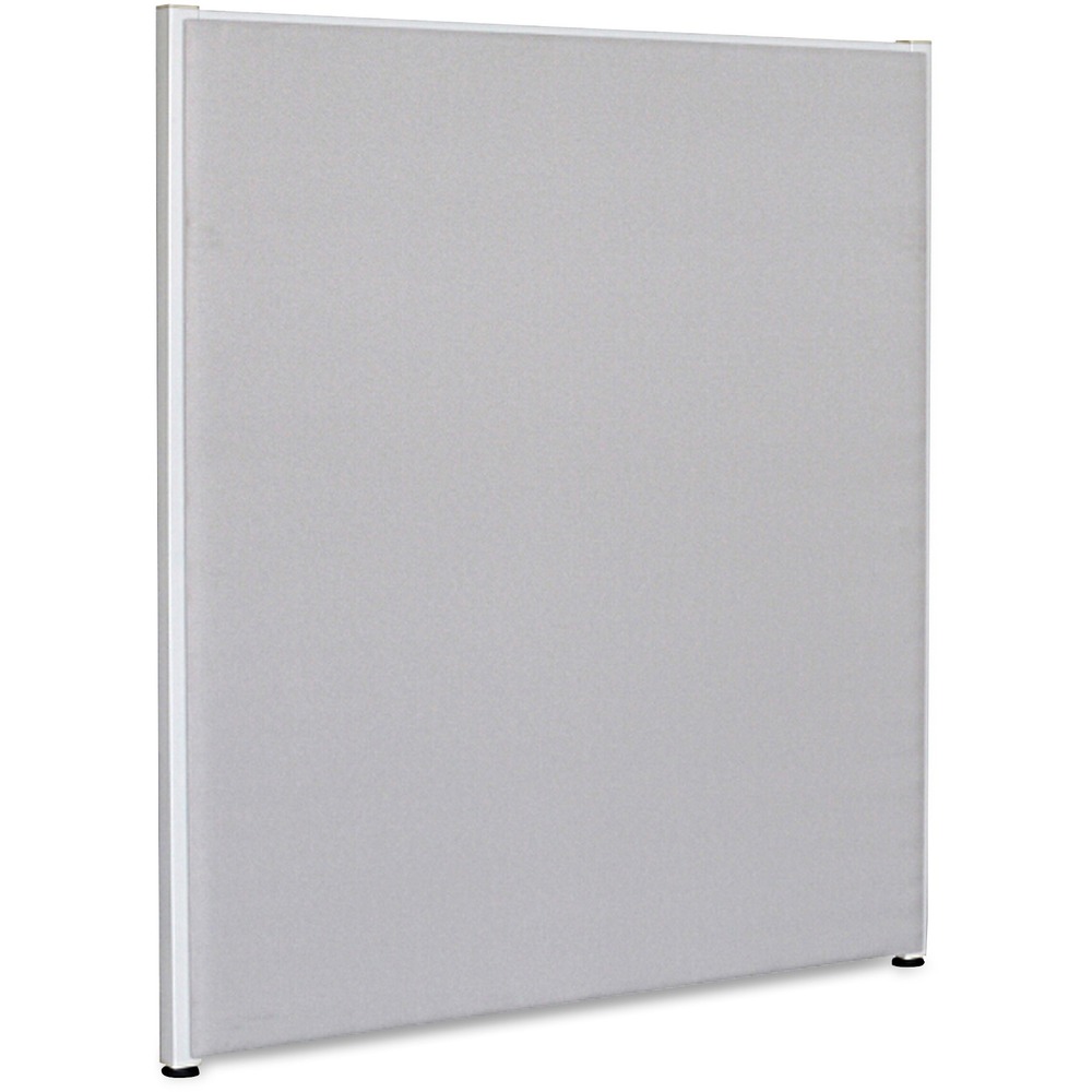 LLR90267 - Fabric panels create just the configuration you need with a lower height of 48" for more collaboration. Semi-tackable gray fabric walls help block sound and provide privacy. Each panel includes adjustable glides for better leveling. Sturdy frame is made of durable, powder-coated steel. Versatile connectors to secure panels and panel shelf to add overhead storage are sold separately.