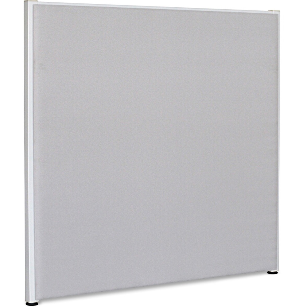 LLR90266 - Fabric panels create just the configuration you need with a lower height of 48" for more collaboration. Semi-tackable gray fabric walls help block sound and provide privacy. Each panel includes adjustable glides for better leveling. Sturdy frame is made of durable, powder-coated steel. Versatile connectors to secure panels and panel shelf to add overhead storage are sold separately.