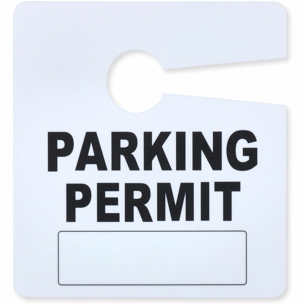 TCO68101 - Permanent parking permit hangs from a rear-view mirror for easy visibility. Bottom write-on/wipe-off area can be used with a dry-erase marker and wipes off cleanly. Large, bold print allows you to quickly identify the permit from a distance. Plus, its durable design can be used again and again for cost-efficient use.