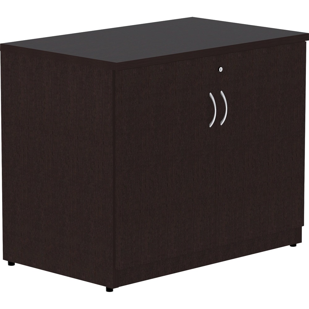 LLR18226 - Two-door storage cabinet is part of the Lorell Essentials Series Laminate Furniture. The Essentials Series offers high-quality laminate construction and a contemporary design. Top, side and adjustable shelf panels are made of 25mm melamine-faced chipboard. Other panels are made of 18mm melamine-faced chipboard.